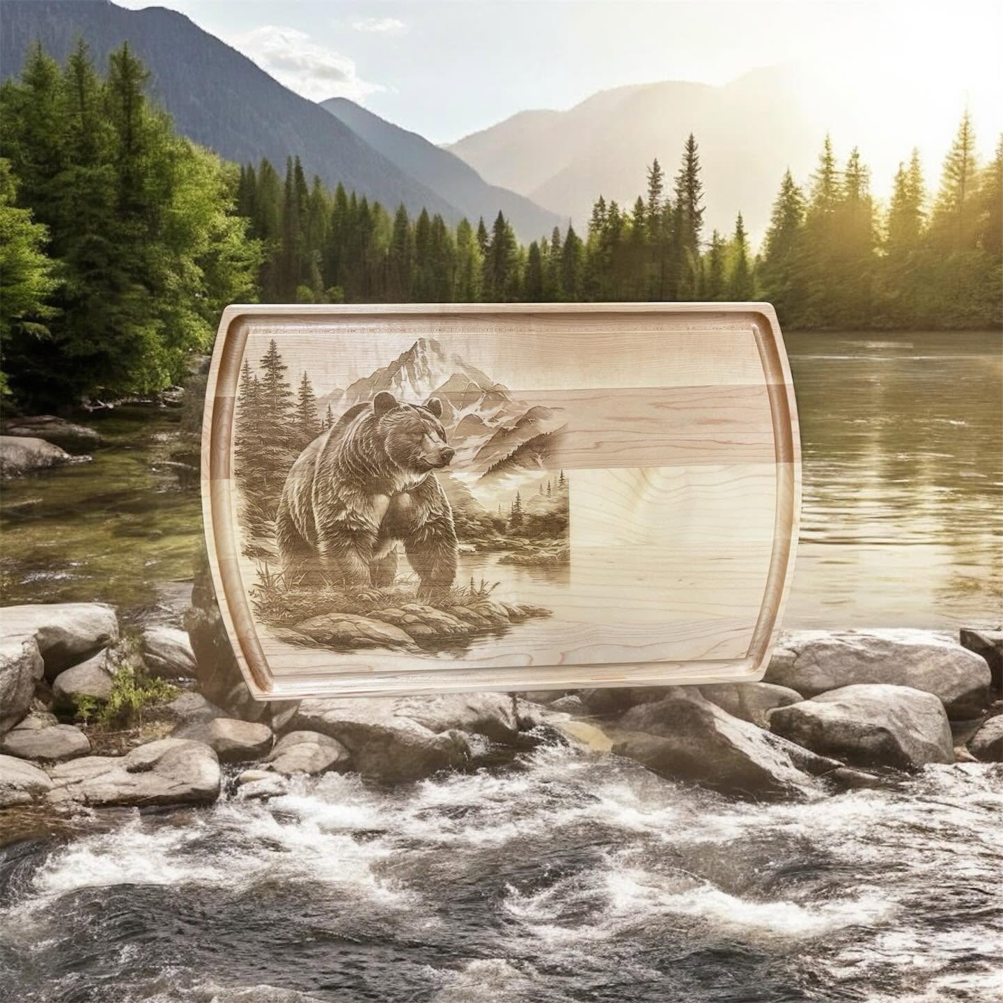 Grizzly Bear Engraved Cutting Board | Alaska Edition