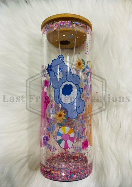 Bear glitter tumbler