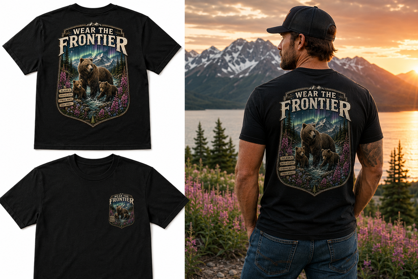 Short Sleeve T-Shirt - Wear the Frontier™ – Bear & Cubs Alaska Edition