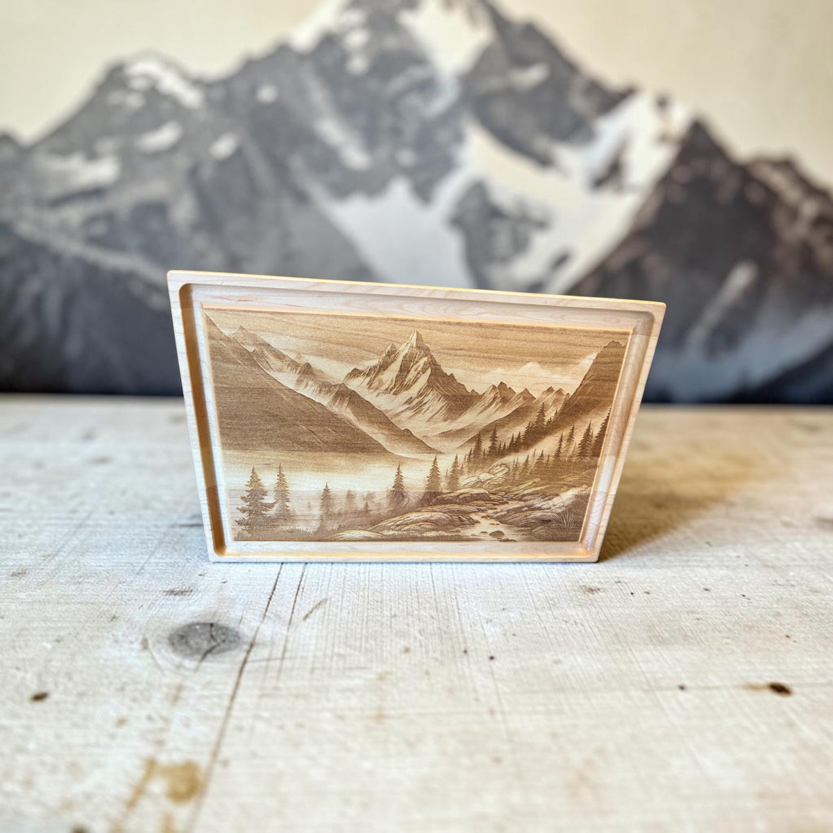 Denali Mountain Engraved Maple Cutting Board | Small Alaska Edition