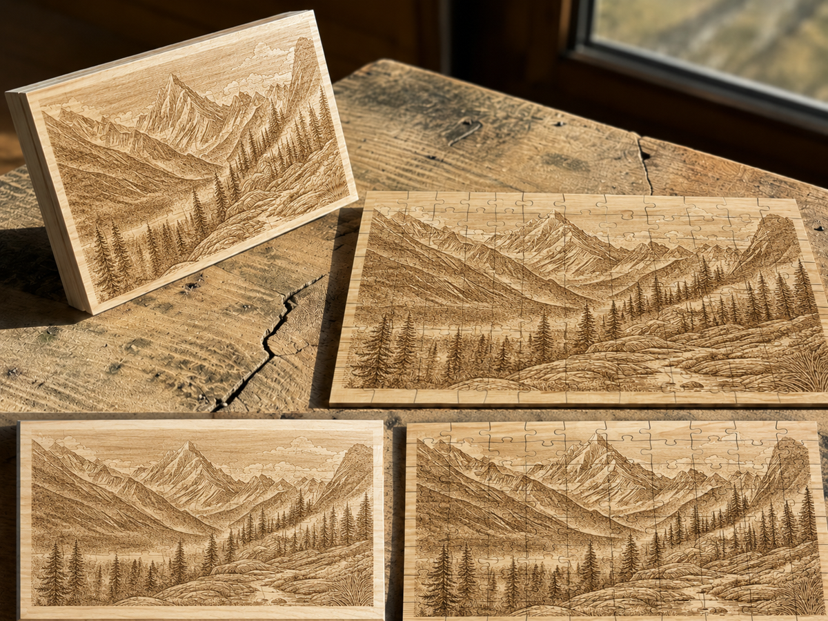 Denali Mountain Engraved Wooden Puzzle | Alaska Edition