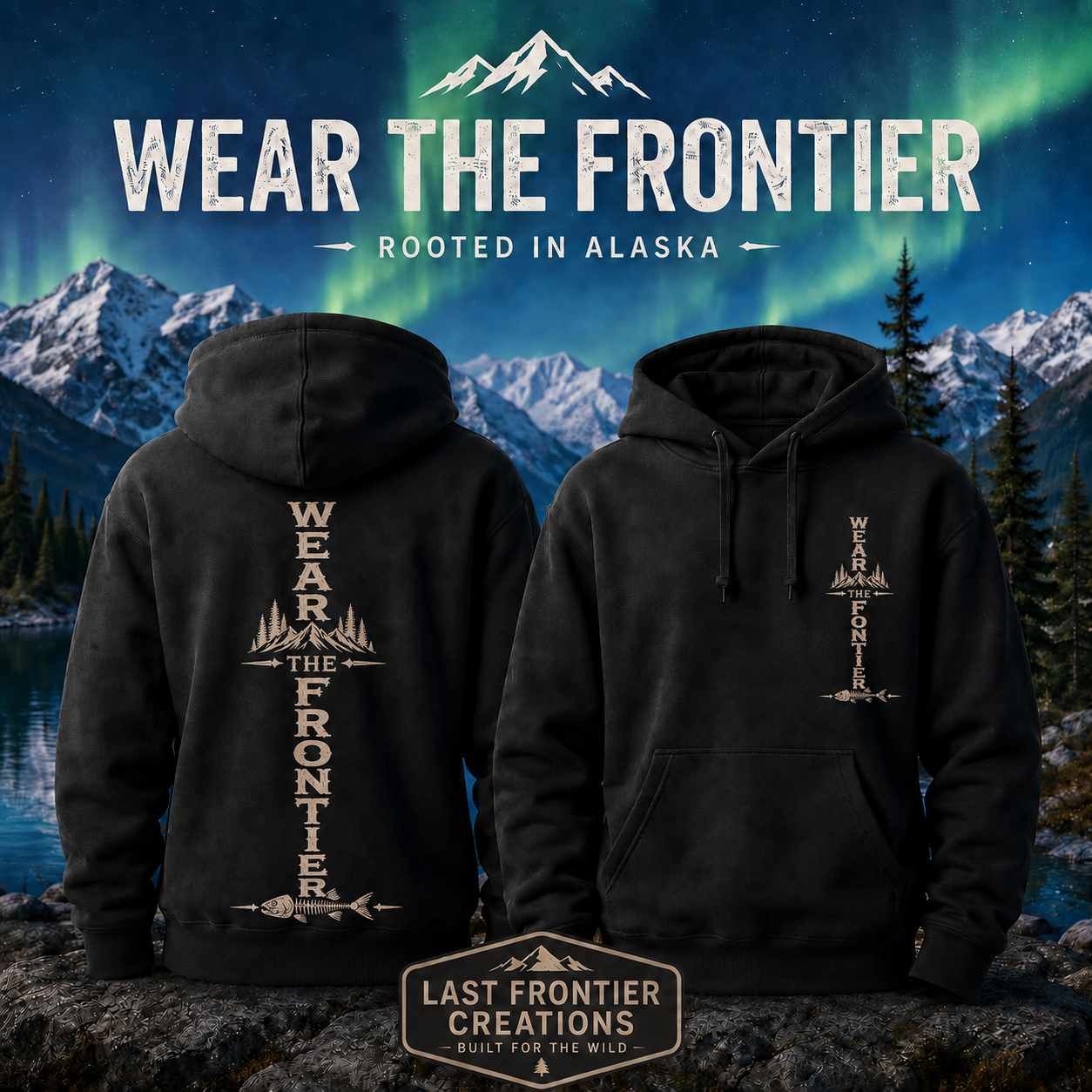 Wear the Frontier™ Salmon Skeleton Hoodie | Alaska Edition