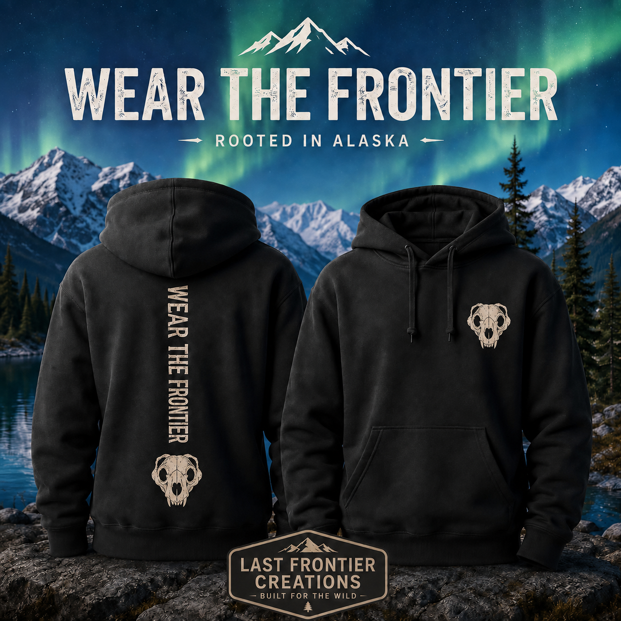 Wear the Frontier™ Bear Skull Hoodie | Alaska Edition