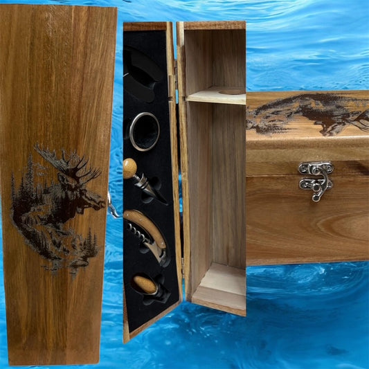Moose wine bottle holder and accessories