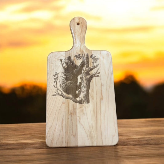 Bear wooden handled cutting board