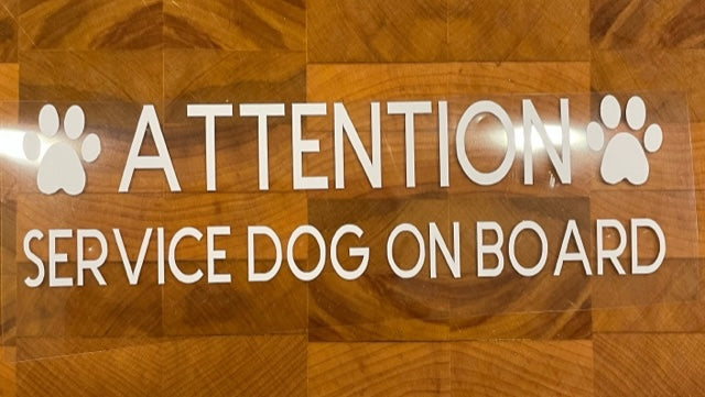 Attention service dogs on board