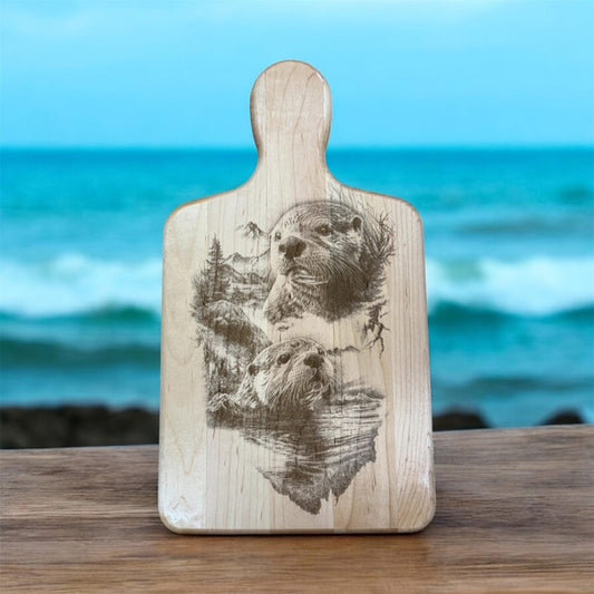 Otter handled cutting board